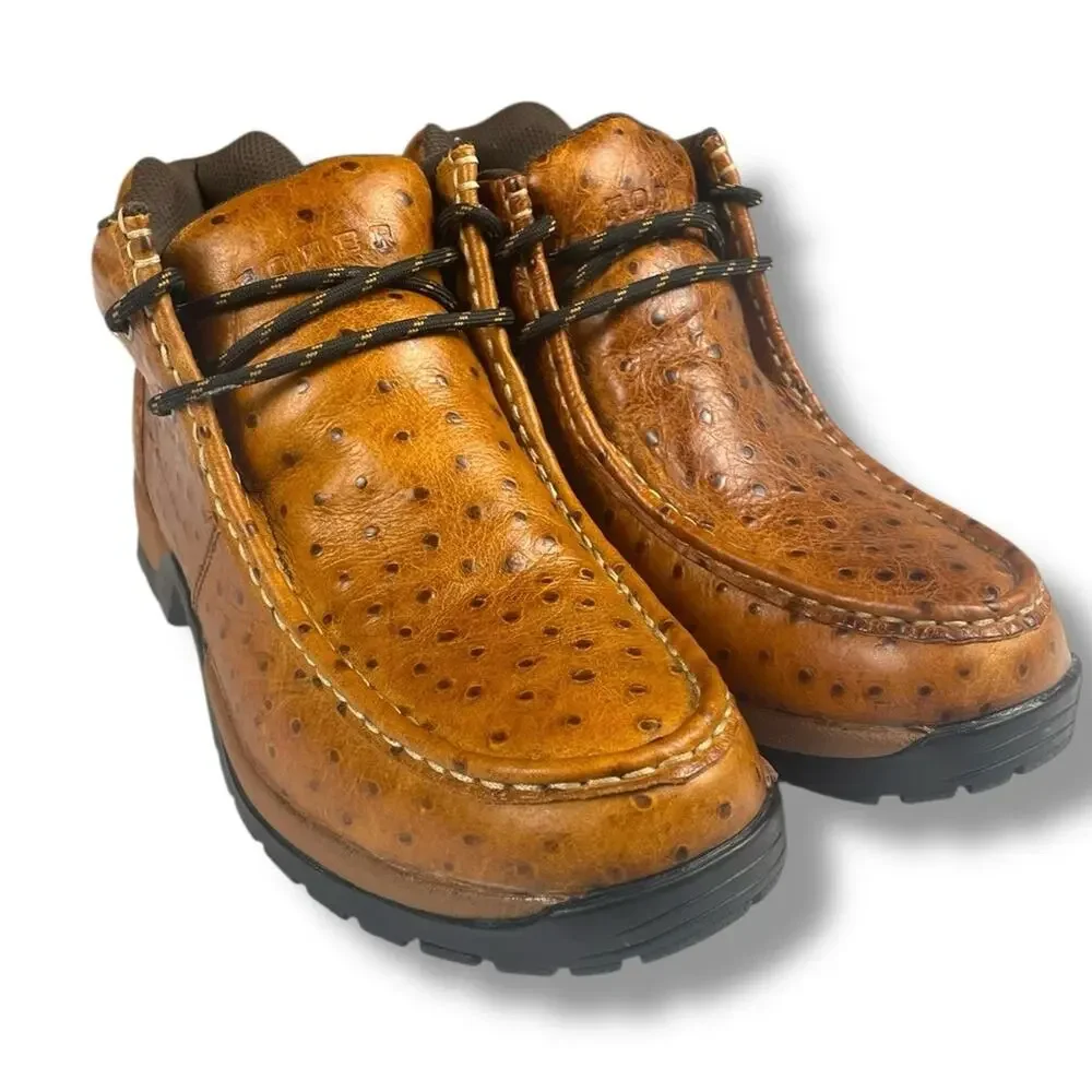 NEW ROPER MEN'S OSTRICH PRINT CHUKKA CASUAL BOOTS size 8.5